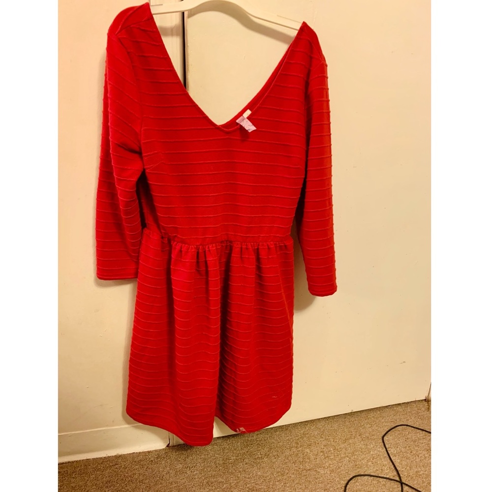 Alya Long Sleeve Red Dress